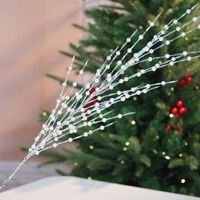 Décorations de Noël DIY faites à la main, ornements perlés artificiels rouges et dorés scintillants, coupes décoratives pour bouquets de maison, style européen/américain
