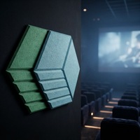 Panneau acoustique hexagonal en MDF + fibre de polyester de 12 mm, panneau absorbant le son, respectueux de l'environnement, pour hôpital, cinéma, bureau, hôtel, appartement