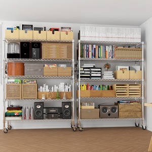 Étagère en fil métallique NSF de stockage d'usine de Guangzhou <span class=keywords><strong>sur</strong></span> roulettes étagère intérieure pour atelier de garage de cuisine - Product Image 3