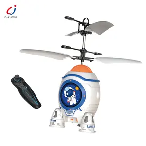 Chengji new arrival children plastic cartoon rocket design remote control copter toy rc helicopter for kids