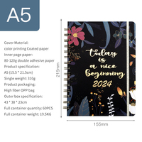 Prêt à Expédier Tendance 2024 2025 Fleur Floral Journal Cahier Liste de Choses