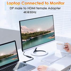 Adaptador de Cable Convertidor DP Macho <span class=keywords><strong>a</strong></span> <span class=keywords><strong>HDMI</strong></span> Hembra, con Conector Chapado en Oro de 24K, 4K*2K 1080P, Negro, 4K 30Hz - Product Image 3
