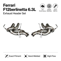 Système d'échappement arrière en acier inoxydable Vortex pour Ferrari F12berlinetta 6.3L avec embouts quadruples chromés et système de tuyauterie assemblé