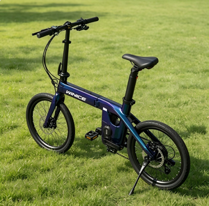 Bicicleta Eléctrica <span class=keywords><strong>Plegable</strong></span> de Carbono Completo de <span class=keywords><strong>20</strong></span> Pulgadas WINICE con Controlador Blue Dot WHEELTOP, 11 Velocidades, Pedal <span class=keywords><strong>Plegable</strong></span>, Bicicleta Urbana para Viajes - Product Image 1