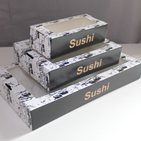 Boîte à sushi pliable en papier kraft écologique personnalisée avec fenêtre transparente pour emporter, idéale pour salades, gâteaux et pâtisseries