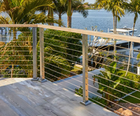 Balustrade en câble d'acier inoxydable SUS316 pour projets résidentiels en bord de mer