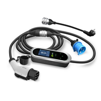 Chargeur de voiture électrique modulaire Epro 7 kW avec prises CEE bleues 32A et prises européennes 16A 220V GBT Zencar EVSE portable avec application et écran 3,5 pouces