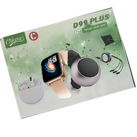 Montre connectée D99 Plus avec écouteurs intégrés, combo D96 D98 D99, tracker d'activité, appels Bluetooth, étanche, montre de sport D99plus pour hommes