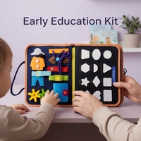 Livre d'activités sensorielles Montessori personnalisable et réutilisable en feutre pour bébé, livre silencieux d'éveil, livre d'autocollants magiques, jouet pour enfants
