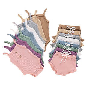 Conjunto de Verano para Bebé, 100% Algodón, Manga Corta, Mameluco para Bebé, Conjuntos de Vestidos para Niña, Conjuntos de Ropa para Niña - Product Image 1