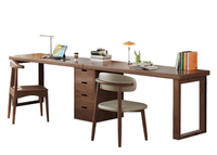Bureau en bois massif Table d'ordinateur intégrée Bureau