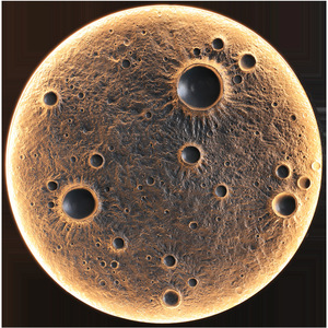3D Moon Wall Lamp Led <b>Light</b> E27 Switch Control Round Mural For Restaurant Bar Decoration - Product Image 2