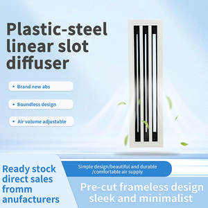 Diffuseurs linéaires réglables en alliage d'aluminium blancs pour ventilation <span class=keywords><strong>murale</strong></span>, <span class=keywords><strong>grille</strong></span> de ventilation pour CVC - Vente en gros - Product Image 2