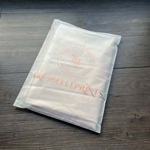 Custom Frosted Zipper Bags with Rose Gold Logo Print - Matte Plastic Zip Lock Bags for Small Business Packaging Supplies - Product Image 3