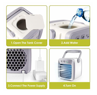Pemurni udara Mini portabel, Humidifier & kondisioner bertenaga AC ABS + PC teknologi baru plastik untuk penggunaan ruangan luar ruangan & Hotel