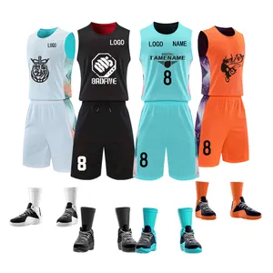 Neueste Basketball Jersey Design Günstige Custom Basketball Jersey Design Team Logo Sublimation Reversible Jugend Basketball Uniform