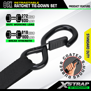 Dây đai tự động 25 mm 1500 Lbs, tự thu gọn, dùng cho xe máy, có móc S - Product Image 4