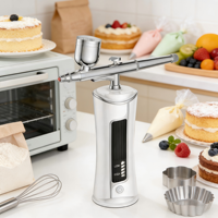 Kit aérographe sans fil pour la décoration de gâteaux, pistolet de coloration alimentaire avec 3 pressions réglables pour desserts, fondant et pâtisserie