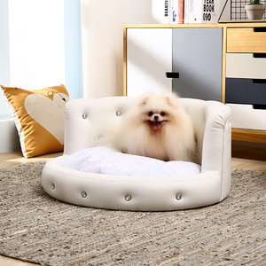 豪华宠物家具高品质可拆卸狗垫床，带钻石宠物毯和扔 - Product Image 1