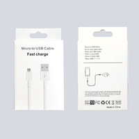 Venta directa de fábrica caja de embalaje al por menor para cable de teléfono PD 20W cargador al por mayor logotipo personalizado USB C cargador cable caja de papel