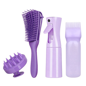 Brosse de massage pour shampoing en flacon pulvérisateur, flacon de teinture pour cheveux, ensemble de peignes volumisants pour coiffure spéciale femme - Product Image 6
