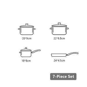 7 cái nhà máy số lượng đồ dùng nhà bếp triply thép đồ nấu nướng nấu ăn nồi & Pan Set với nắp - Product Image 2