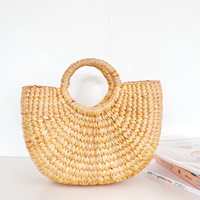 Sac de plage d'été en bambou tissé à la main, style artisanal folklorique, pour femme, sac à bandoulière, souvenir, artisanat Phuong Duy