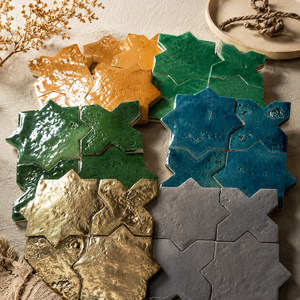 Carreaux de zellige marocains en forme d'étoile, mosaïque céramique faite à la main pour salle de bain, crédence de cuisine, café, <span class=keywords><strong>restaurant</strong></span>, décoration - Product Image 1