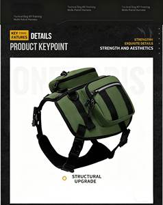 2026 New Dog <b>Backpack</b> Harness No Pull Adjustable Pet Vest Harness With Treat Pouch For Small Medium Large Dogs - Product Image 6