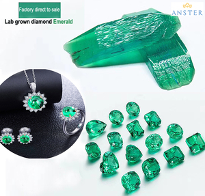Wuzhou, venta al por mayor, certificado GRC, piedras preciosas sueltas, <span class=keywords><strong>Original</strong></span>, puro, verdadero laboratorio hidrotermal, creado, <span class=keywords><strong>piedra</strong></span> <span class=keywords><strong>Esmeralda</strong></span> verde cultivada - Product Image 3