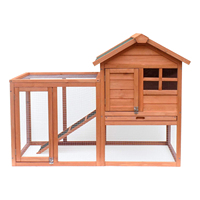 Poulailler en bois de haute qualité, personnalisé, grand, surélevé, avec enclos et rampe pour lapins, motif animal