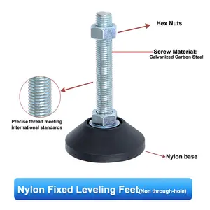 Nylon Basis Dia 40Mm Schroef Lengte 50Mm Fabriek Verstelbare Voeten Nivellering Voeten Transportband Verstelbare Voeten M10 Meubelpoten - Product Image 4