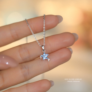Ocean Star S999 <span class=keywords><strong>collier</strong></span> pendentif en <span class=keywords><strong>argent</strong></span> pur pour femmes usine en gros frais mer bleu verre mode <span class=keywords><strong>collier</strong></span> mariages à la mode - Product Image 2