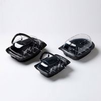 Boîte alimentaire à emporter en PLA écologique blanche de 6 pouces avec poignée pour gâteau, fruits, sushis (recyclable)