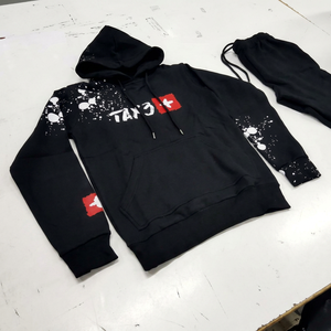 Premium Mens Hoodie <b>Set</b> with Heavy Fleece Fabric Relaxed Fit and Custom Private Label Manufacturing Digital Printing 100% Cotton - Product Image 1