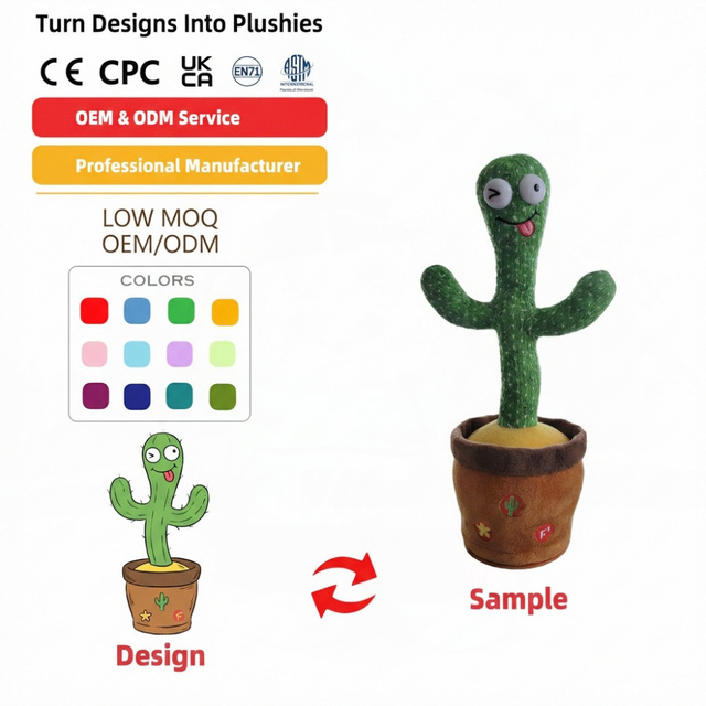 Low MOQ Custom Plush Toys Manufacturer Stuffed Animal Toys Custom Cactus Dog Bat Plush Soft Plushie Doll Mesh Birthday
