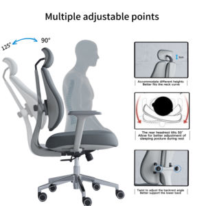 Reposacabezas ajustable giratorio PP estilo malla ergonómica para sala de estar silla de oficina ejecutiva para <span class=keywords><strong>abogados</strong></span> para trabajo de larga hora - Product Image 4
