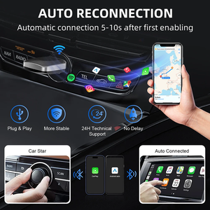 อะแดปเตอร์สำหรับเล่นในรถยนต์แบบไร้สายด้วย USB inalambrico สำหรับ Apple Phone Honda VEZEL Accord 9 <span class=keywords><strong>Audi</strong></span> C6 A6 Mercedes V W447 W212 Mg5 - Product Image 3