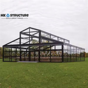 Tente atrium à cadre noir 25m x 25m pour les événements de fête de mariage et les grandes célébrations Tente en aluminium à portée transparente - Product Image 3