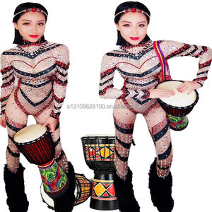 Dewy – combinaison moulante à imprimé africain, sexy, pour spectacle en boîte de nuit, <span class=keywords><strong>d</strong></span>éfilé, hôte, drag animal, bar, costumes pour femmes - Product Image 4