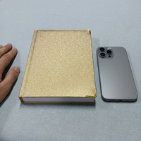 Diario de Cuero Sintético de Lujo con Logotipo Personalizado, Cuaderno A5 con Tapa Dura de Textura Esponjosa y Esquinas Metálicas
