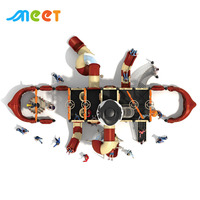 Ensemble de toboggan de terrain de jeu extérieur pour enfants sur le thème du château pirate MT-HDD005, adapté aux jardins d'enfants et aux parcs