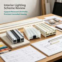 Profilé LED en aluminium extrudé dissimulé de qualité supérieure, design encastré pour les systèmes d'éclairage intérieur