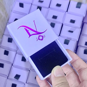 맞춤 여성 보라색 작은 미니 귀걸이 종이 포장 반지 보석 상자 - Product Image 5