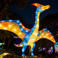 Grande lanterne en soie en forme de dinosaure de Zigong, personnalisée, imperméable, pour Pâques, Nouvel An, utilisation intérieure et extérieure, lanterne de festival pour parc à thème