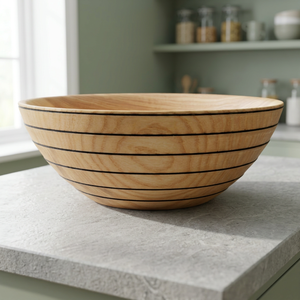 Nouveau Bol de Service à Salade en Bois d'Acacia Poli Brillant Écologique Style Vintage pour Fêtes Modèle BS INTERNATIONAL NAB00776 0.4kg - Product Image 1
