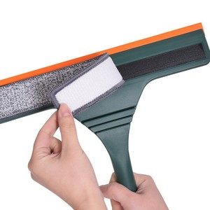 Balai de nettoyage télescopique pour vitres en hauteur avec raclette en acier inoxydable et silicone pour le nettoyage des fenêtres - Product Image 3