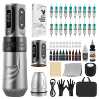 2025 Kit complet de machine de stylo de tatouage sans fil professionnel ensemble complet en acier inoxydable avec cartouche et encre de tatouage rotative