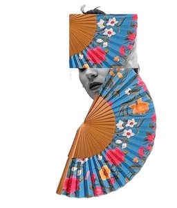 Éventail pliant vintage en bambou de 8 pouces personnalisable, peint à la main, écologique, vierge pour la décoration intérieure, cadeaux personnalisés avec style « Love » - Product Image 6