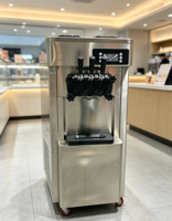 Machine à glace molle commerciale verticale 3 saveurs, en acier inoxydable, 3 becs, pour glace molle et yaourt glacé